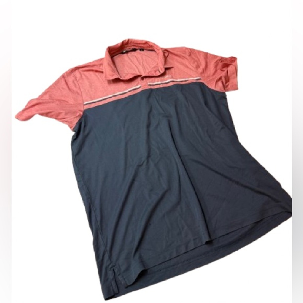 Travis Mathew Two-Tone Polo Shirt - Red and Blue
